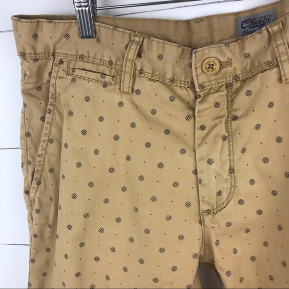 Teddy Smith Men’s 32 Chino Print Shorts Tan Black - Picture 4 of 7